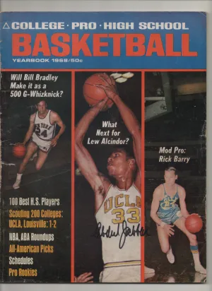 [1 of 1] 1968 College-Pro-High School Basketball Yearbook "What's Next For Lew Alcindor" Signed Kareem Abdul Jabbar