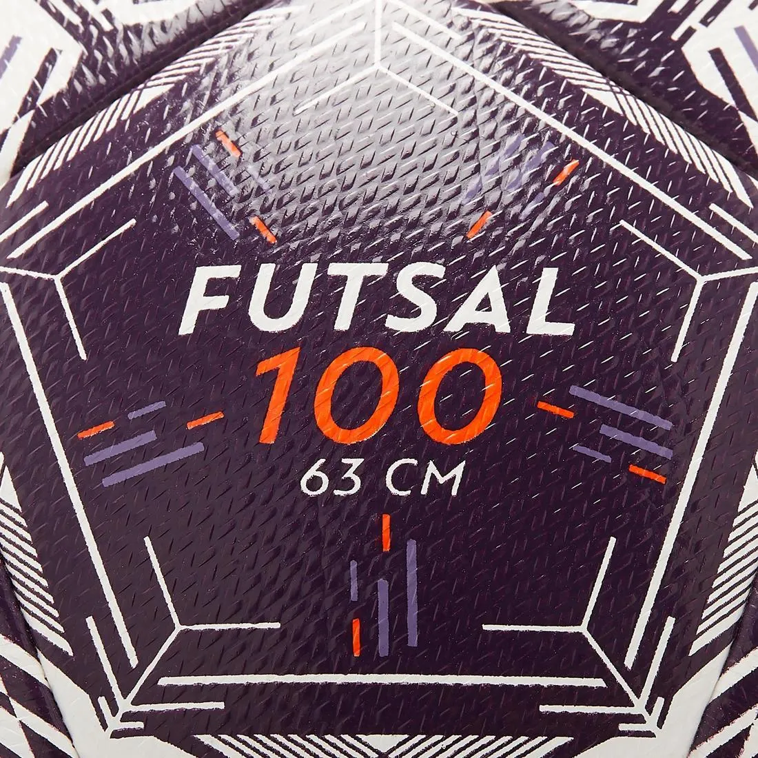 100 Hybrid 63cm Futsal Ball - White
