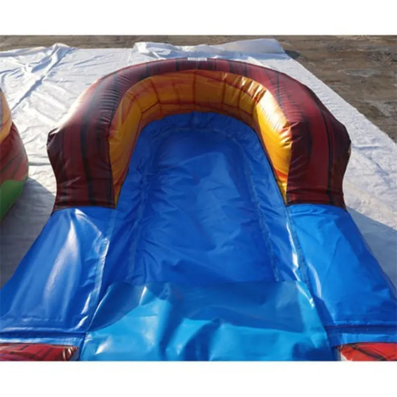 15'H Dual Lane Fire Slide Wet n Dry in Red and Yellow
