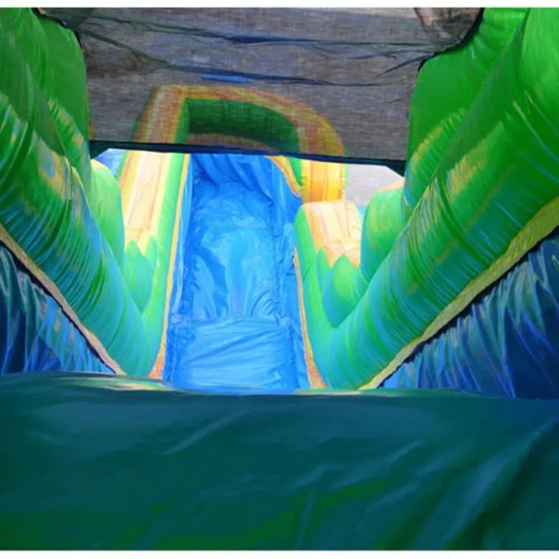 18'H Dual Lane Palm Tree Slide Wet n Dry