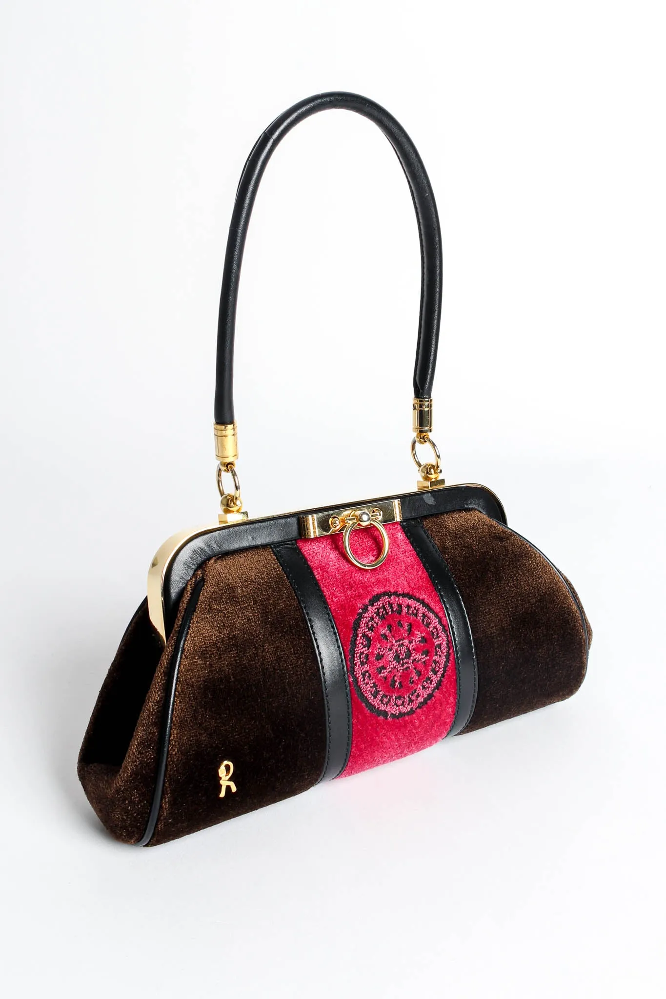 1990s Mini Velvet Baguette Bag