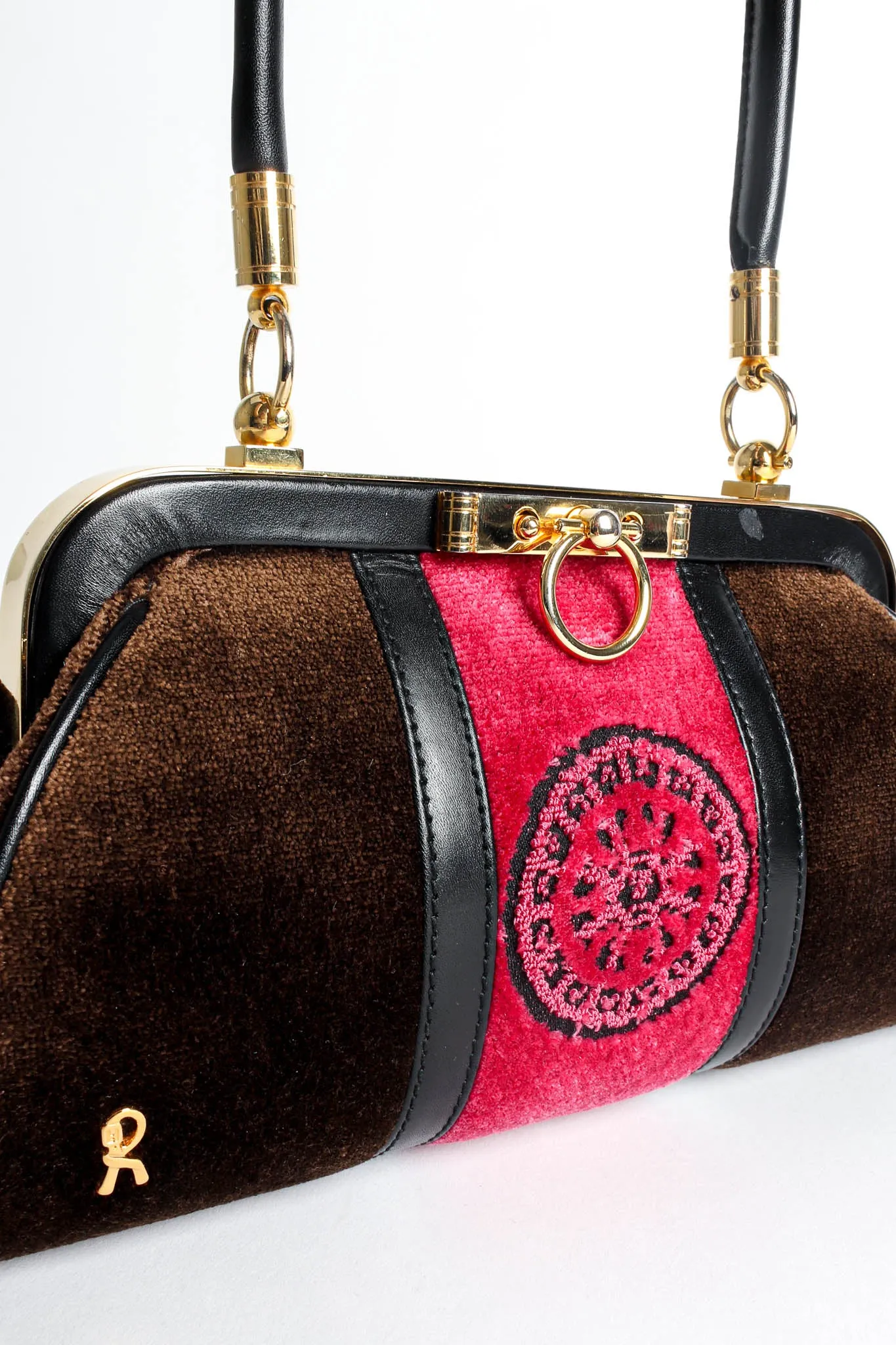 1990s Mini Velvet Baguette Bag