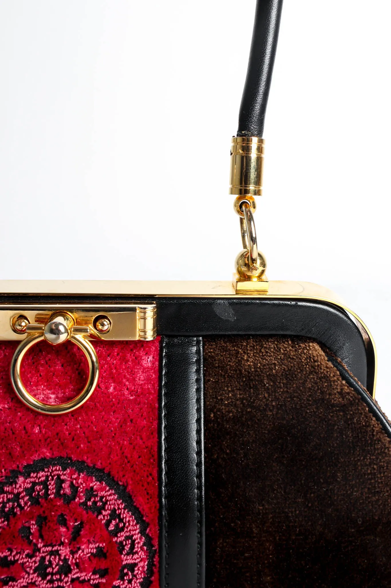 1990s Mini Velvet Baguette Bag
