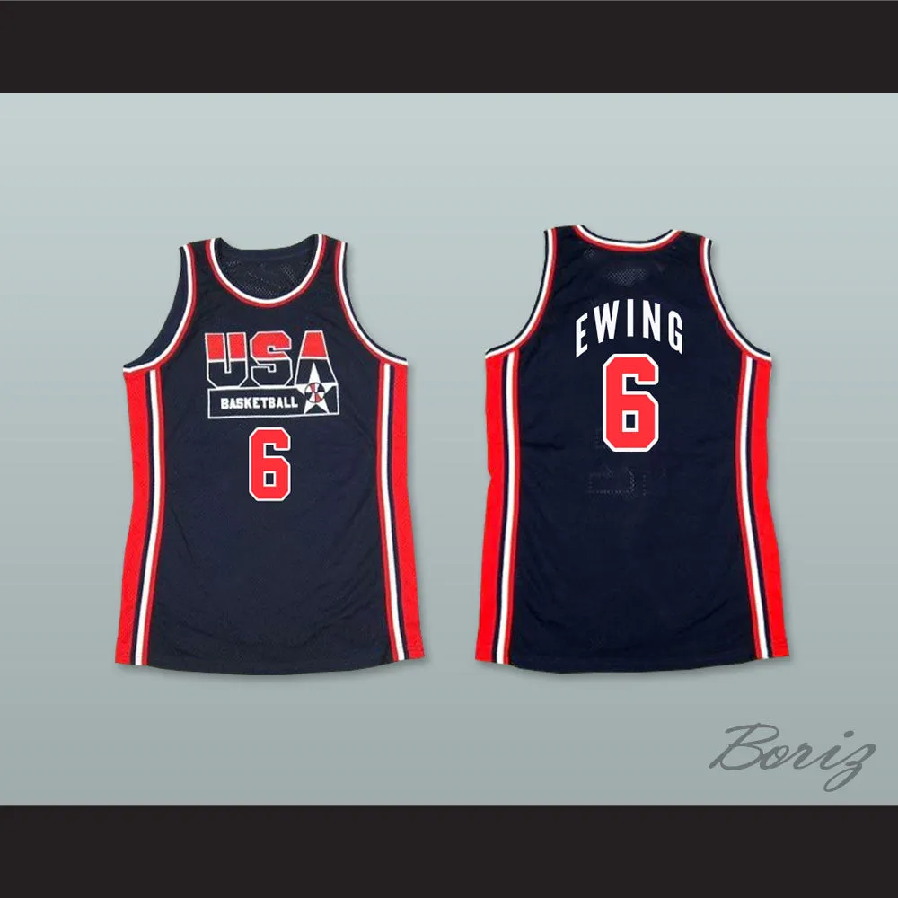1992 Patrick Ewing 6 USA Team Away Basketball Jersey