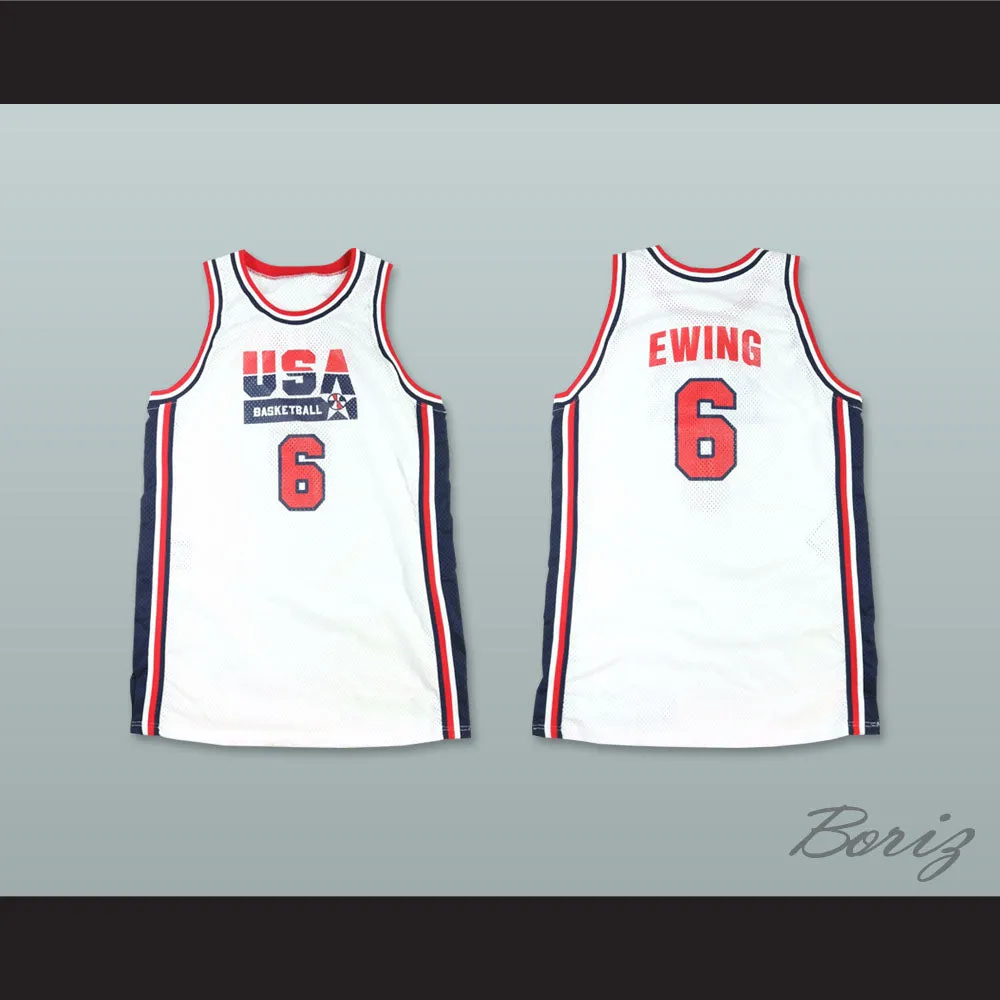 1992 Patrick Ewing 6 USA Team Home Basketball Jersey