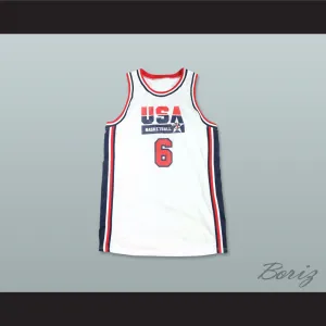 1992 Patrick Ewing 6 USA Team Home Basketball Jersey