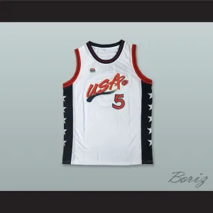 1996 Grant Hill 5 USA Team Home Basketball Jersey