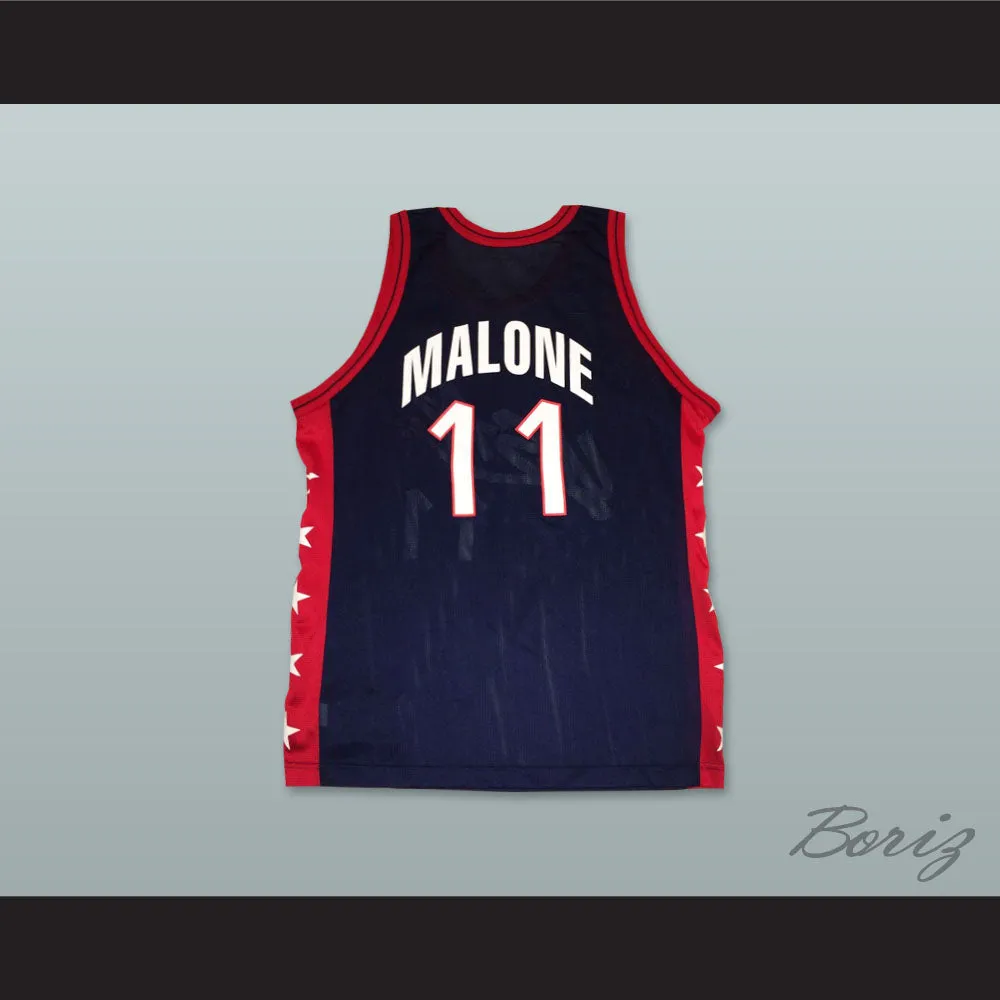 1996 Karl Malone 11 USA Team Away Basketball Jersey