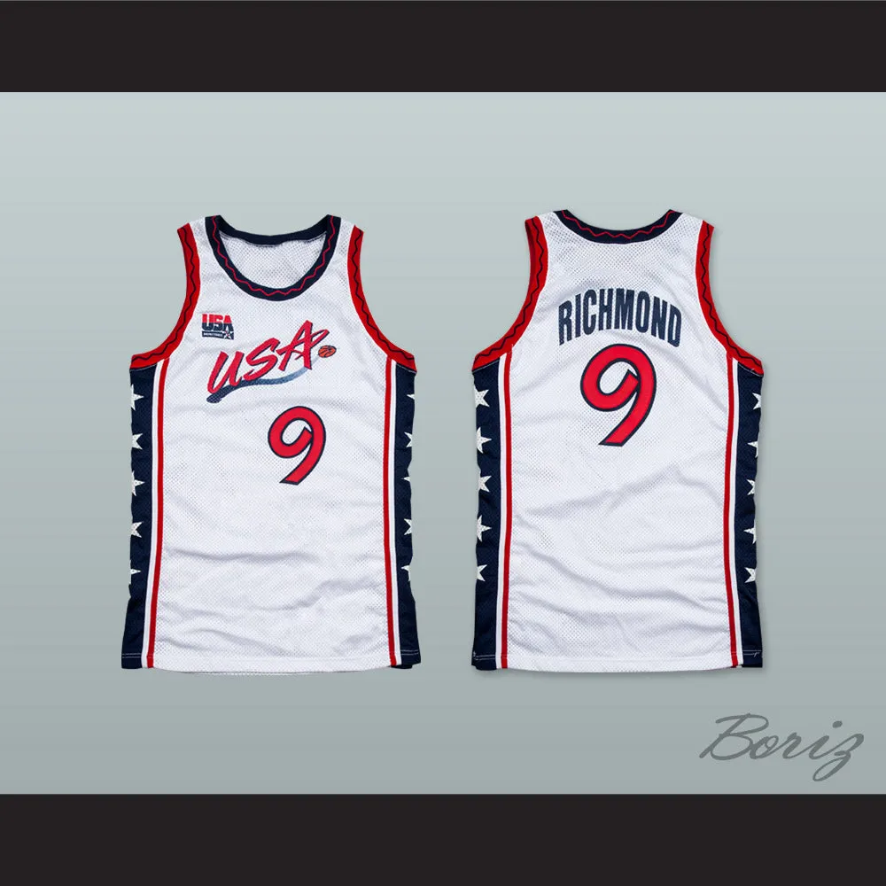 1996 Mitch Richmond 9 USA Team Home Basketball Jersey