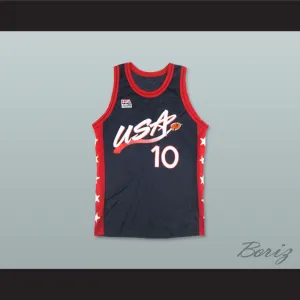 1996 Reggie Miller 10 USA Team Away Basketball Jersey