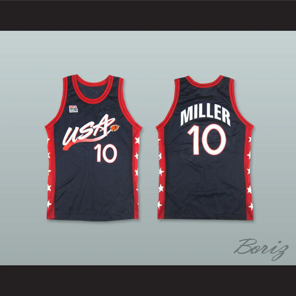 1996 Reggie Miller 10 USA Team Away Basketball Jersey