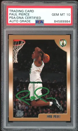 1998 Topps #135 Paul Pierce RC Rookie PSA/DNA Auto Grade GEM MINT 10 Fanatics
