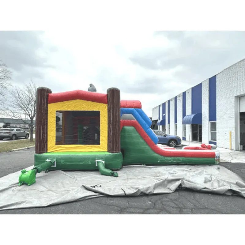 2-Lane Farm Bounce House Combo Wet n Dry