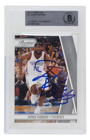 2010-11 James Harden Signed Oklahoma City Thunder Prestige Rookie Card #81 BAS