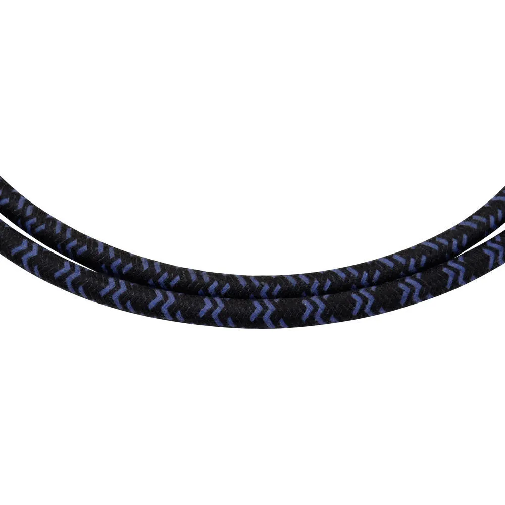 7mm Braided Cloth Motorcycle Spark Plug Wire Kit - Black / Blue
