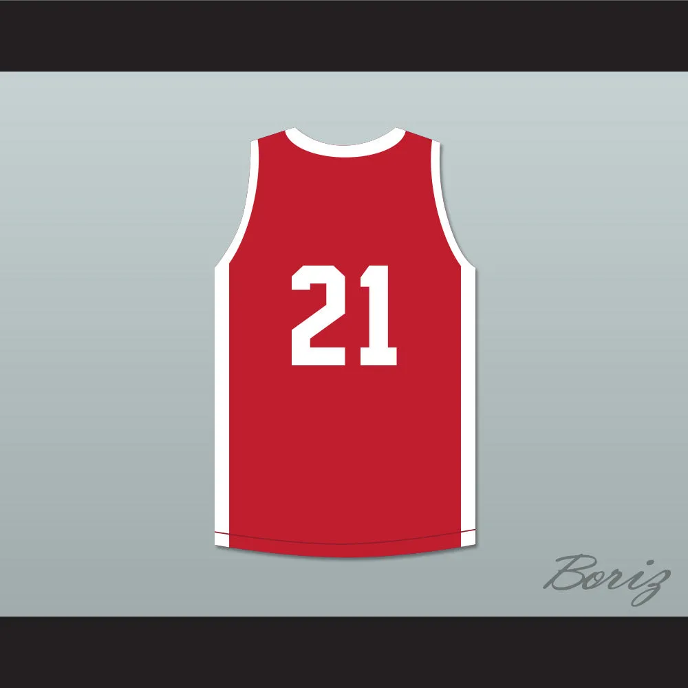 Alfredrick Hughes 21 Push Excel Pro Basketball Classic Red Basketball Jersey 1985 Charity Event