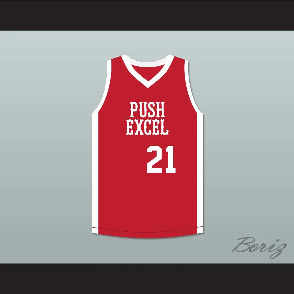 Alfredrick Hughes 21 Push Excel Pro Basketball Classic Red Basketball Jersey 1985 Charity Event