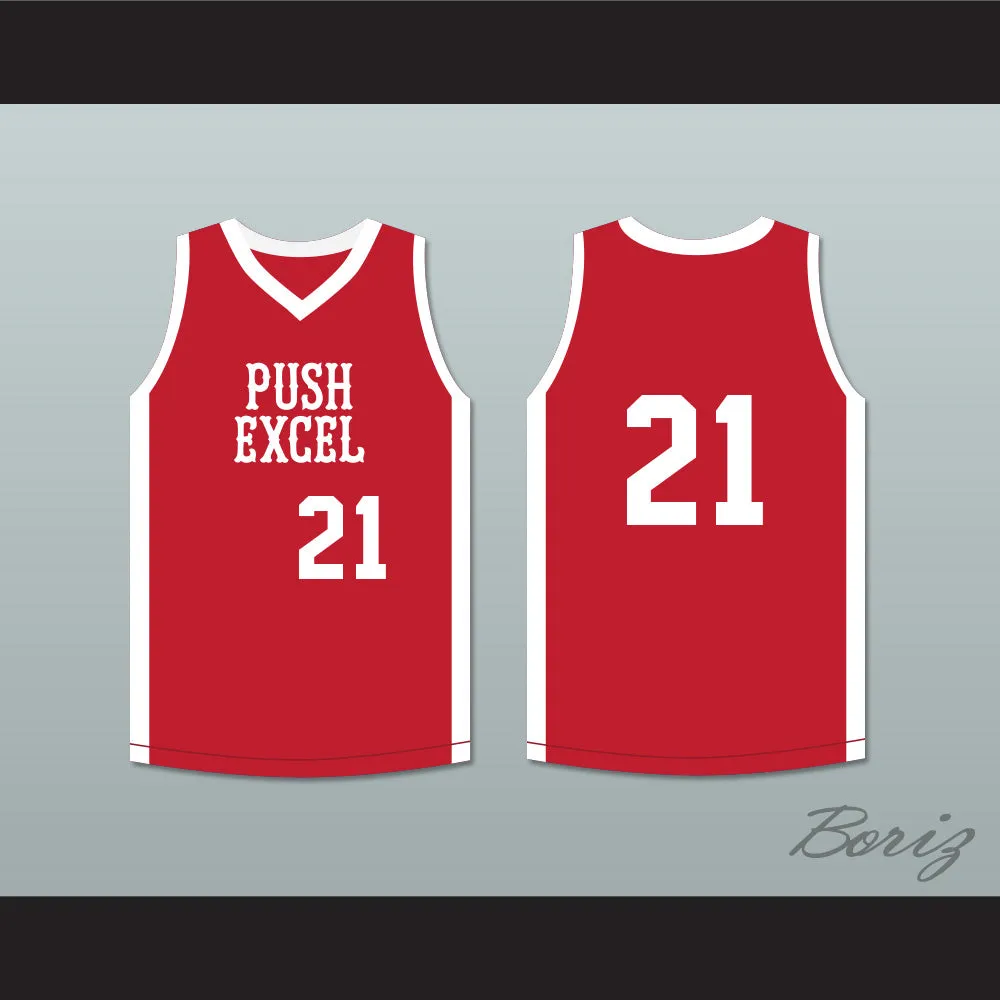 Alfredrick Hughes 21 Push Excel Pro Basketball Classic Red Basketball Jersey 1985 Charity Event