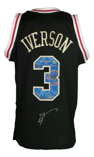 Allen Iverson Signed 76ers 1996-97 Lunar New Year MN Jersey PSA