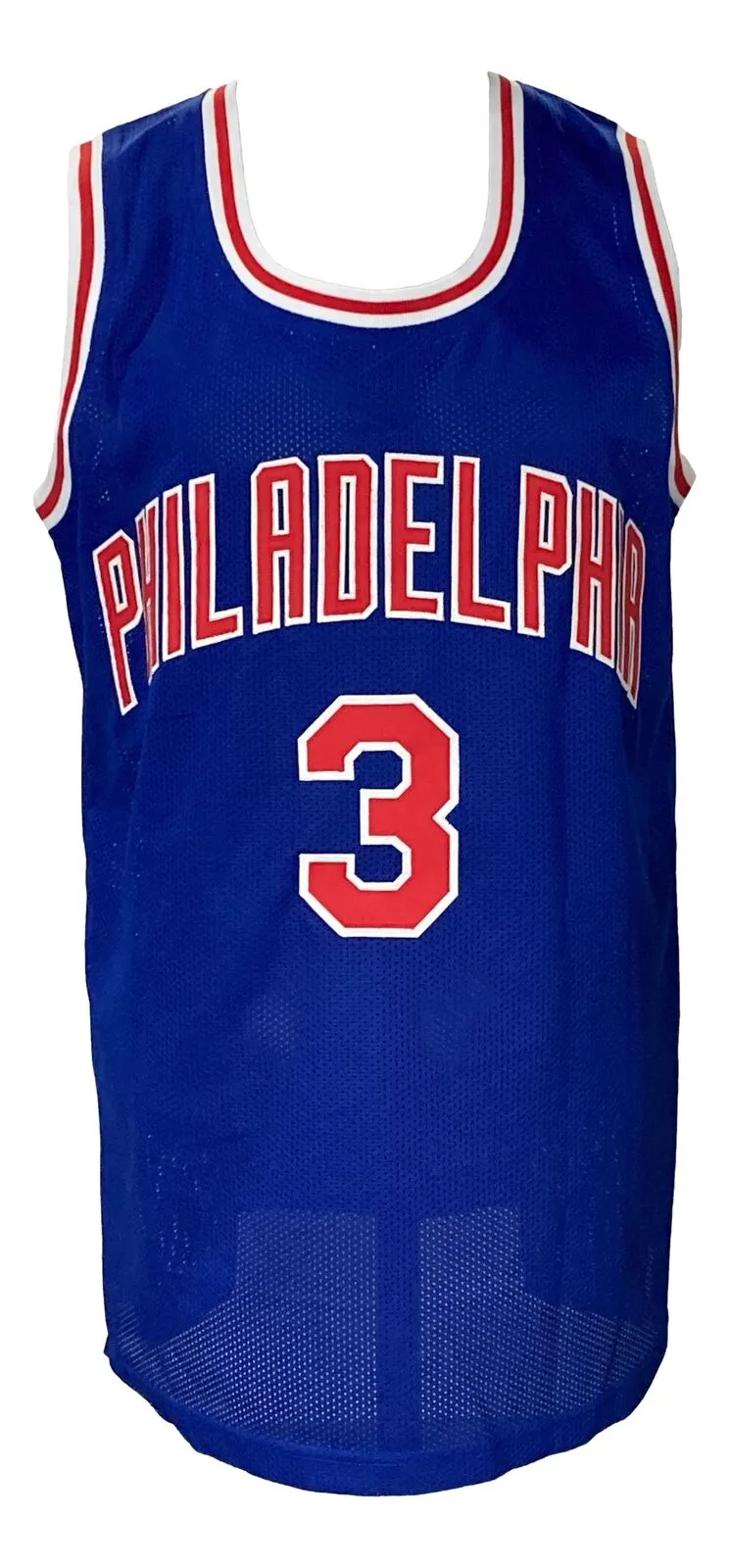 Allen Iverson Signed Custom Blue Pro-Style Basketball Jersey JSA
