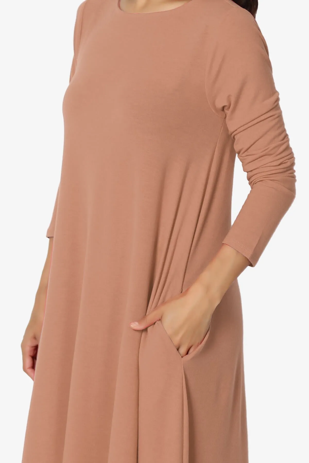 Allie Long Sleeve Jersey A-Line Dress PLUS