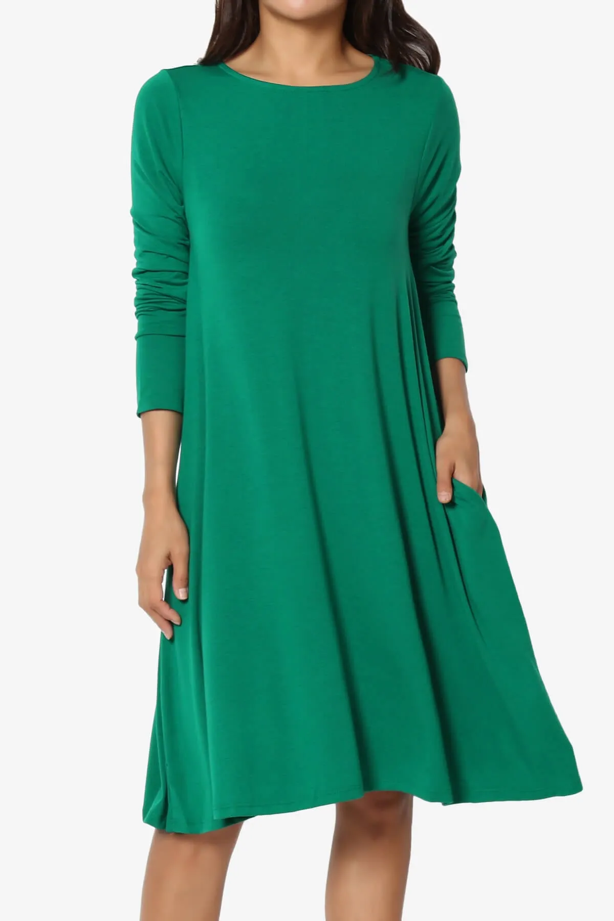 Allie Long Sleeve Jersey A-Line Dress PLUS