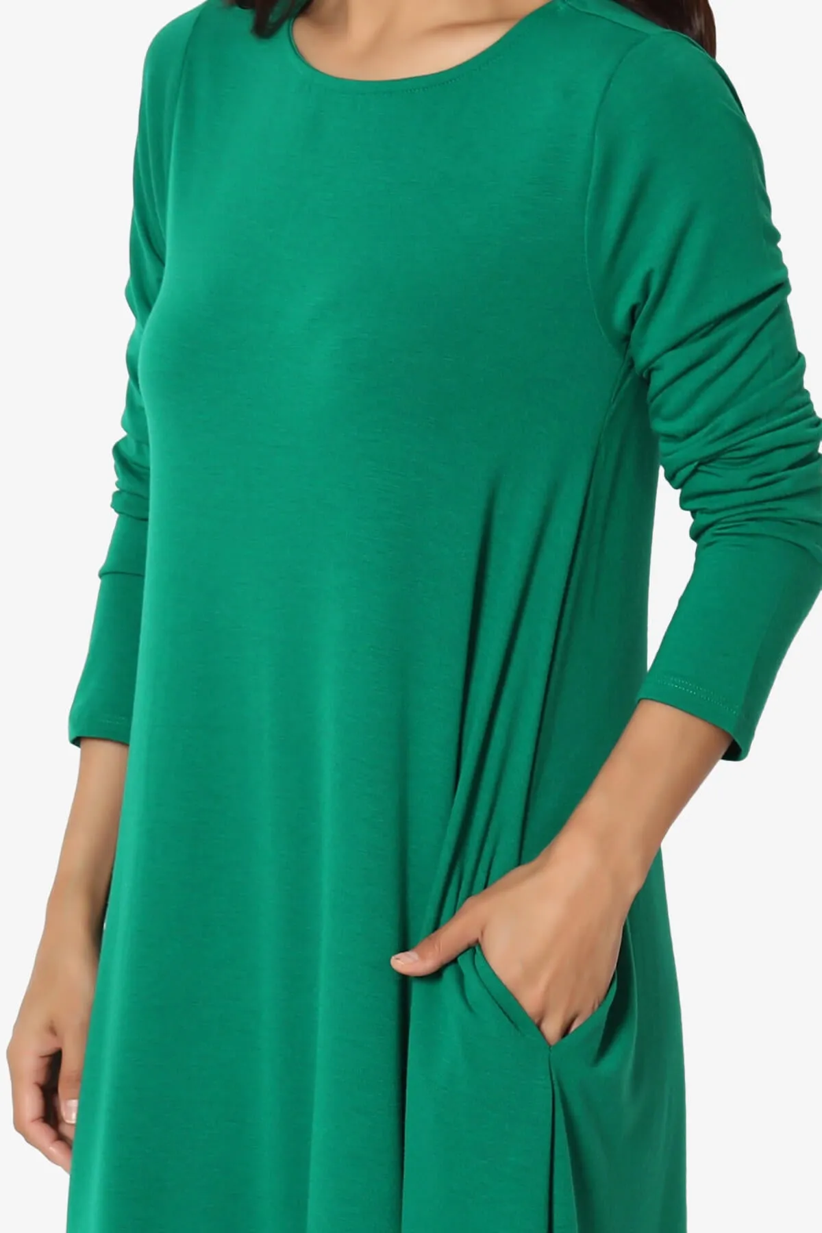 Allie Long Sleeve Jersey A-Line Dress PLUS