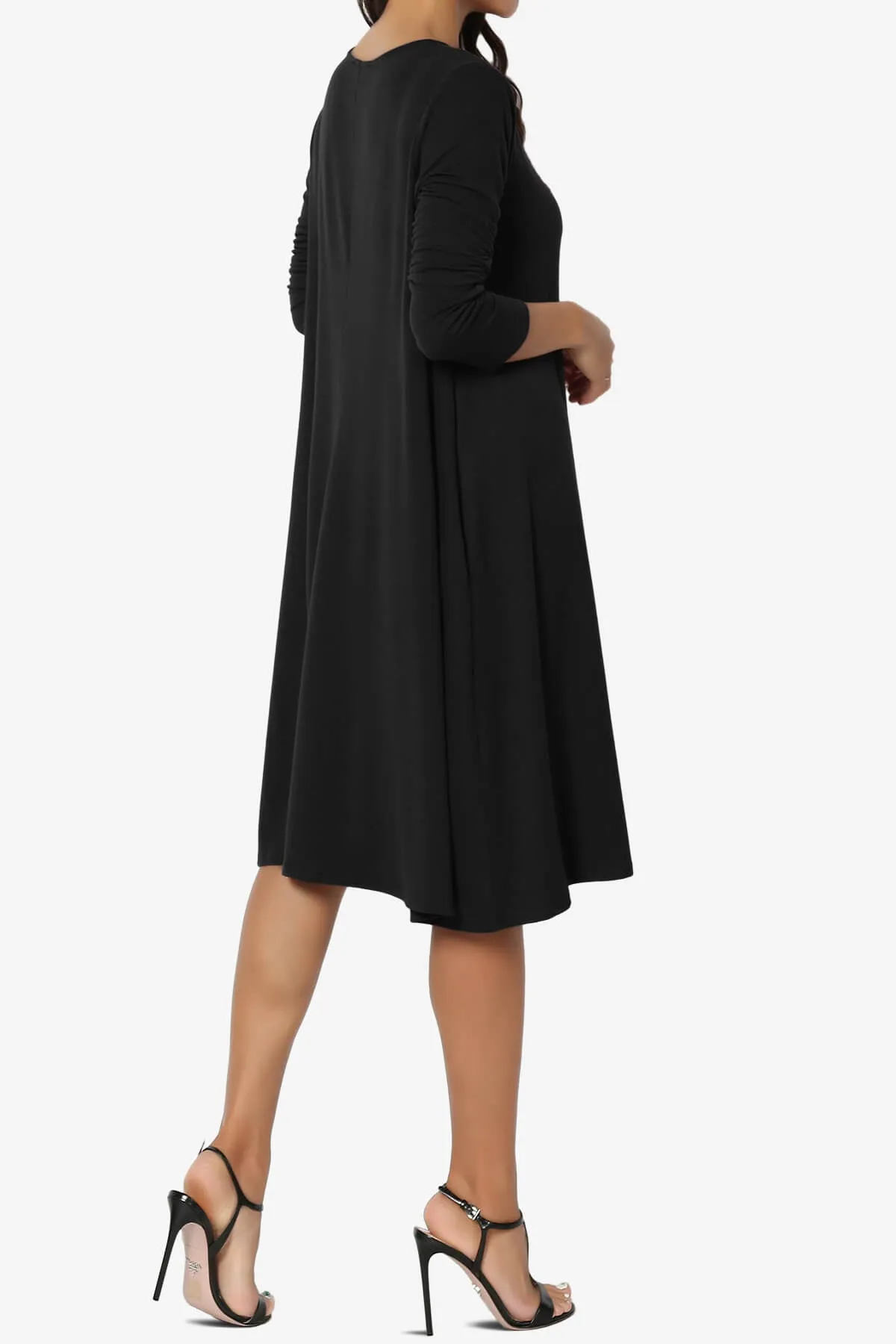 Allie Long Sleeve Jersey A-Line Dress PLUS
