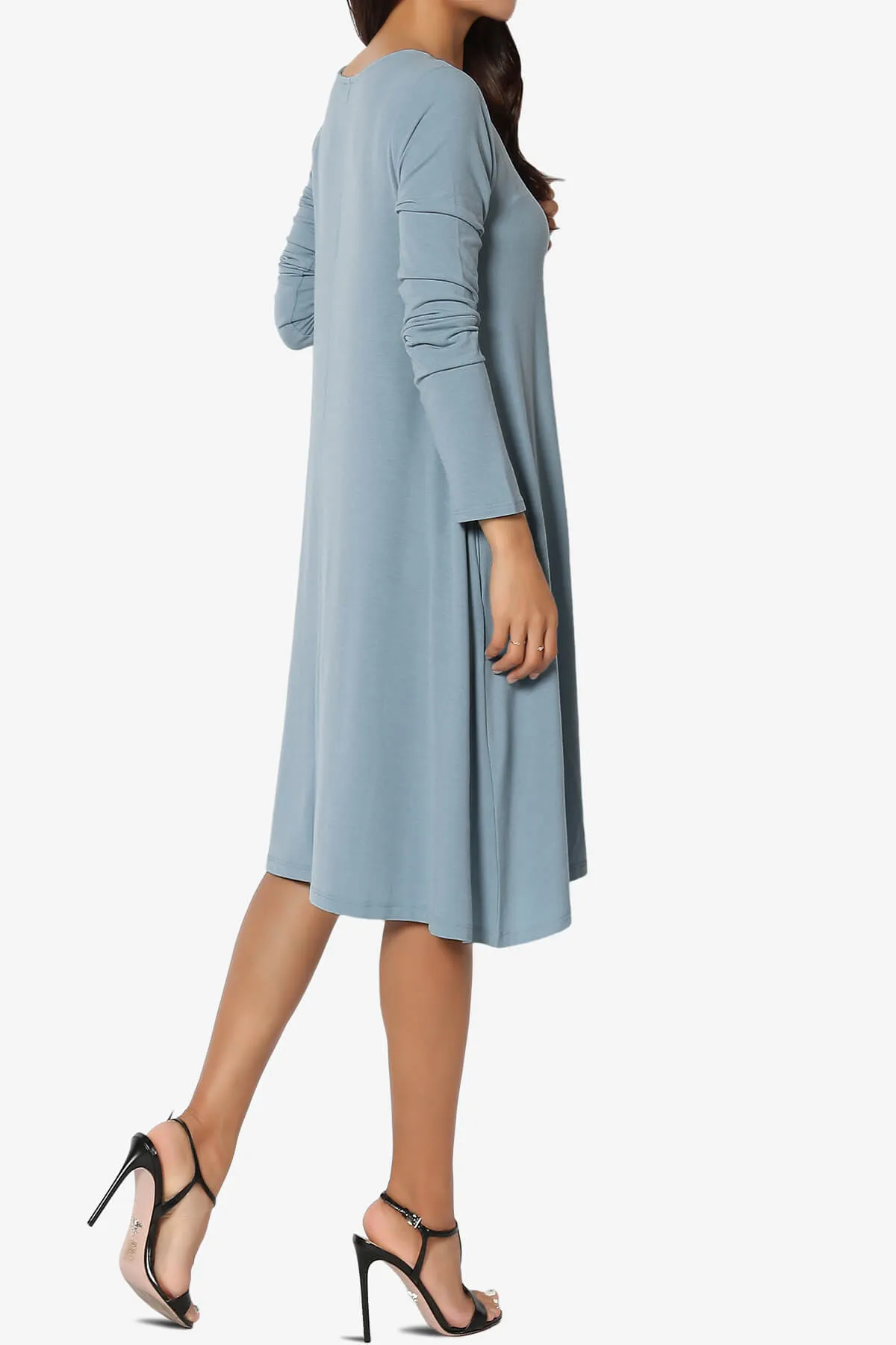 Allie Long Sleeve Jersey A-Line Dress PLUS