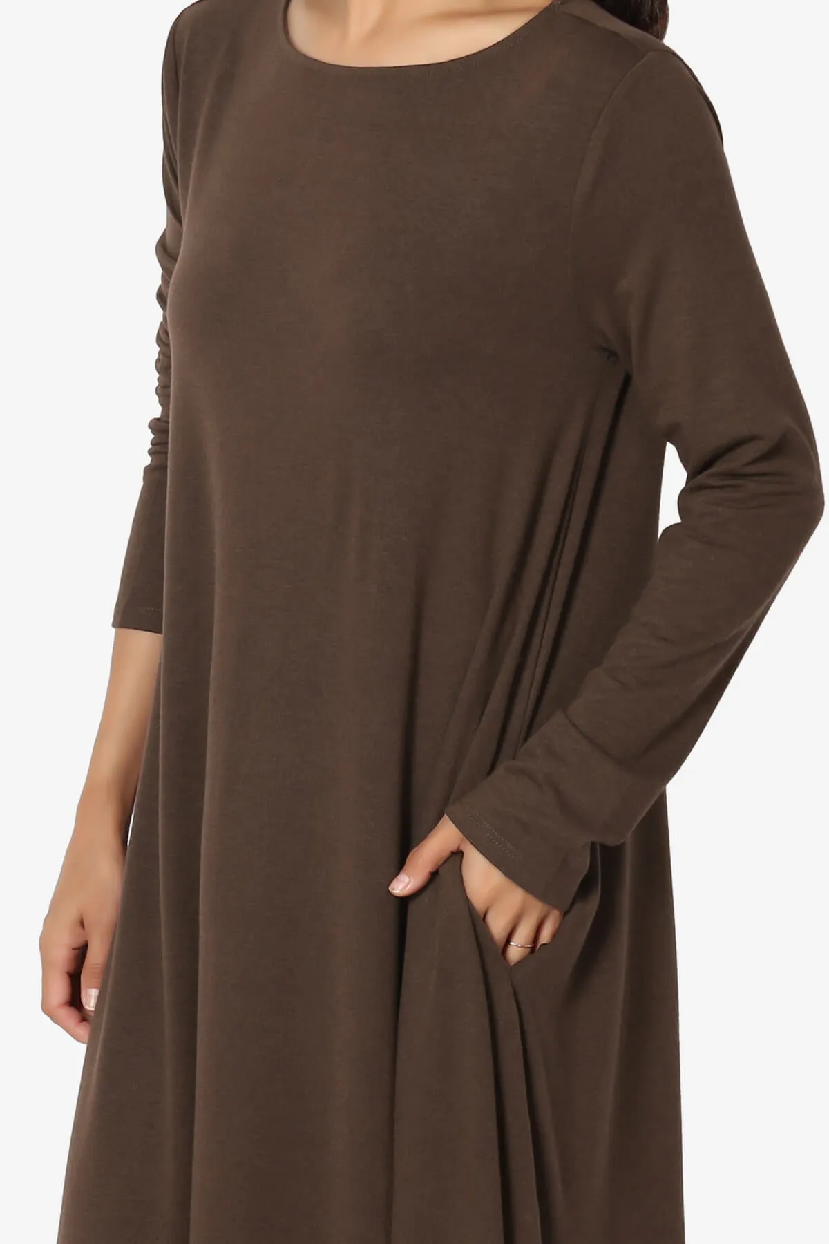 Allie Long Sleeve Jersey A-Line Dress PLUS