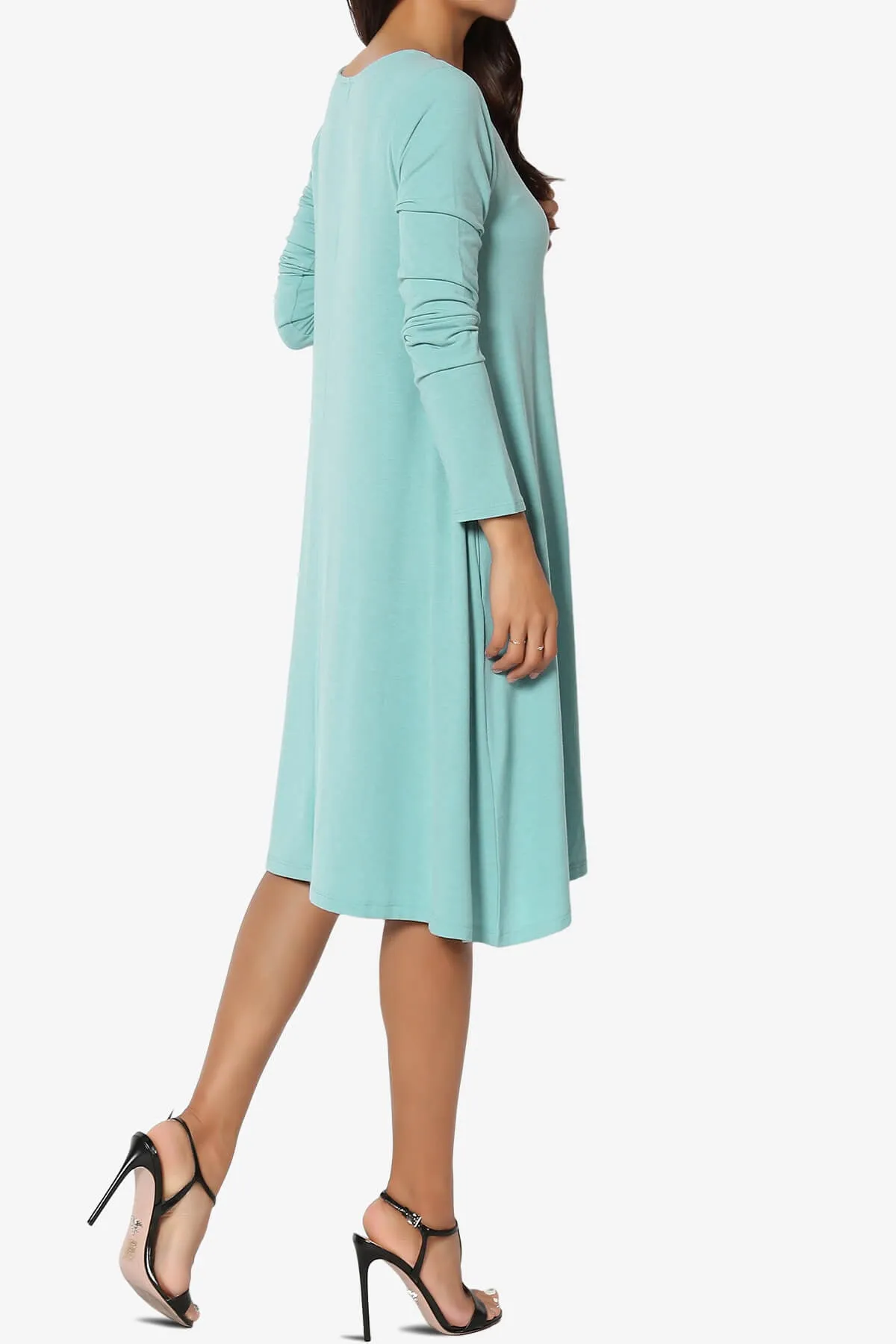 Allie Long Sleeve Jersey A-Line Dress PLUS