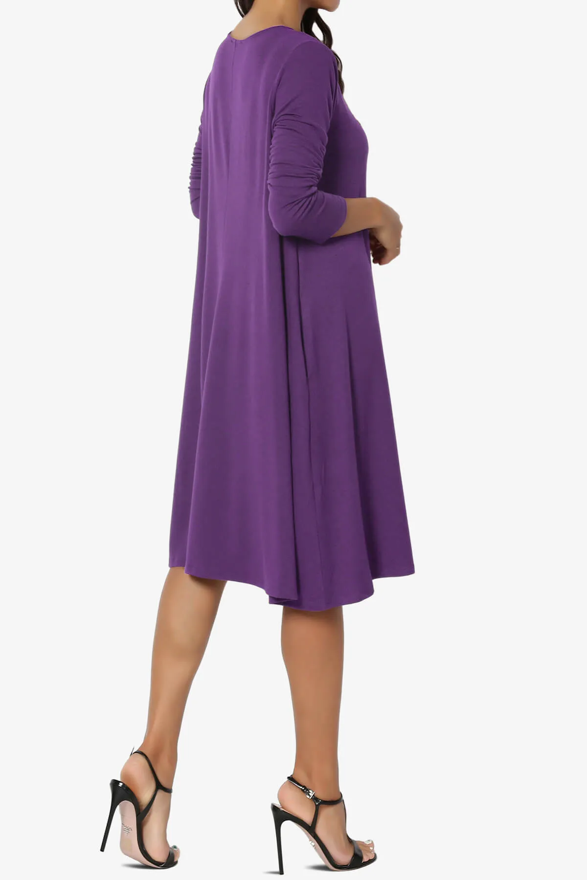 Allie Long Sleeve Jersey A-Line Dress PLUS