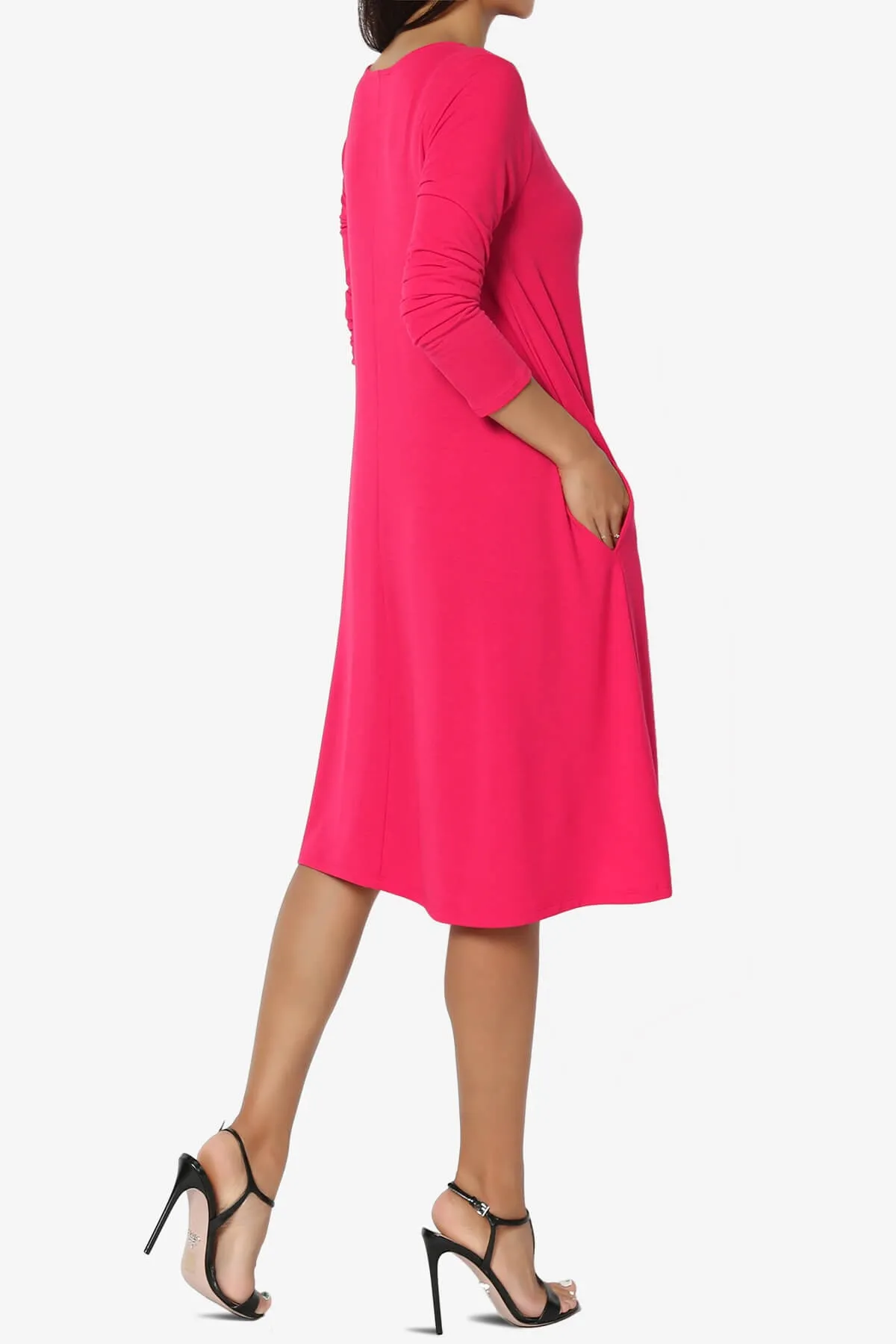 Allie Long Sleeve Jersey A-Line Dress PLUS