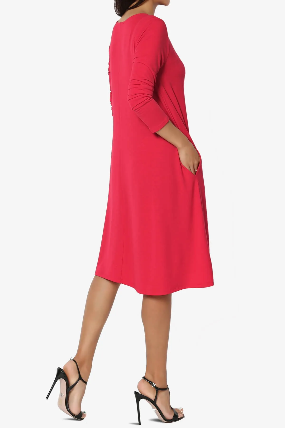 Allie Long Sleeve Jersey A-Line Dress PLUS
