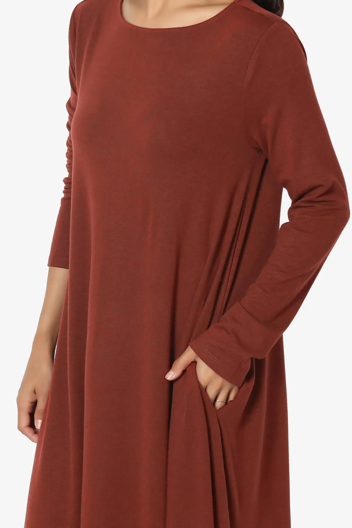 Allie Long Sleeve Jersey A-Line Dress PLUS