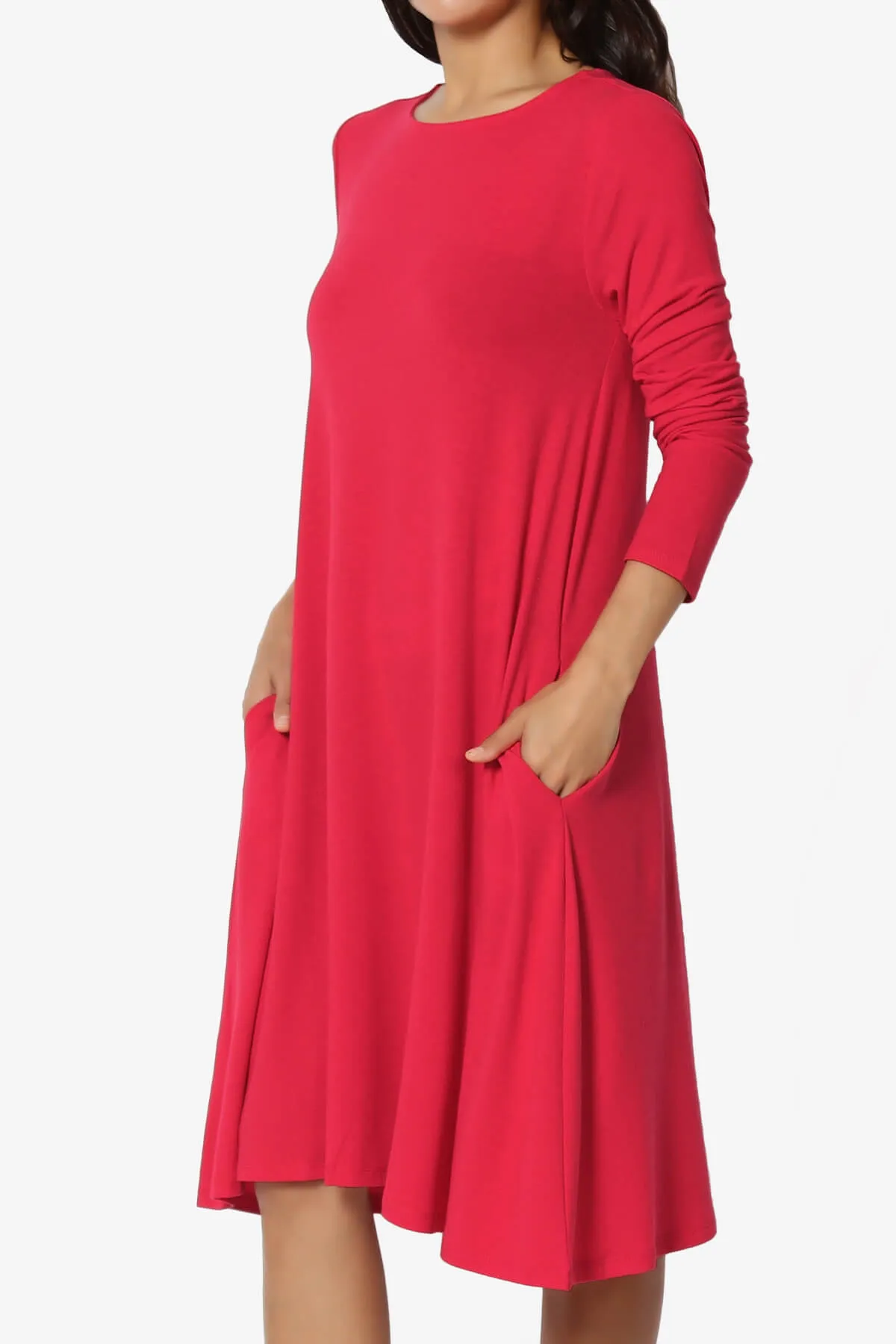 Allie Long Sleeve Jersey A-Line Dress PLUS