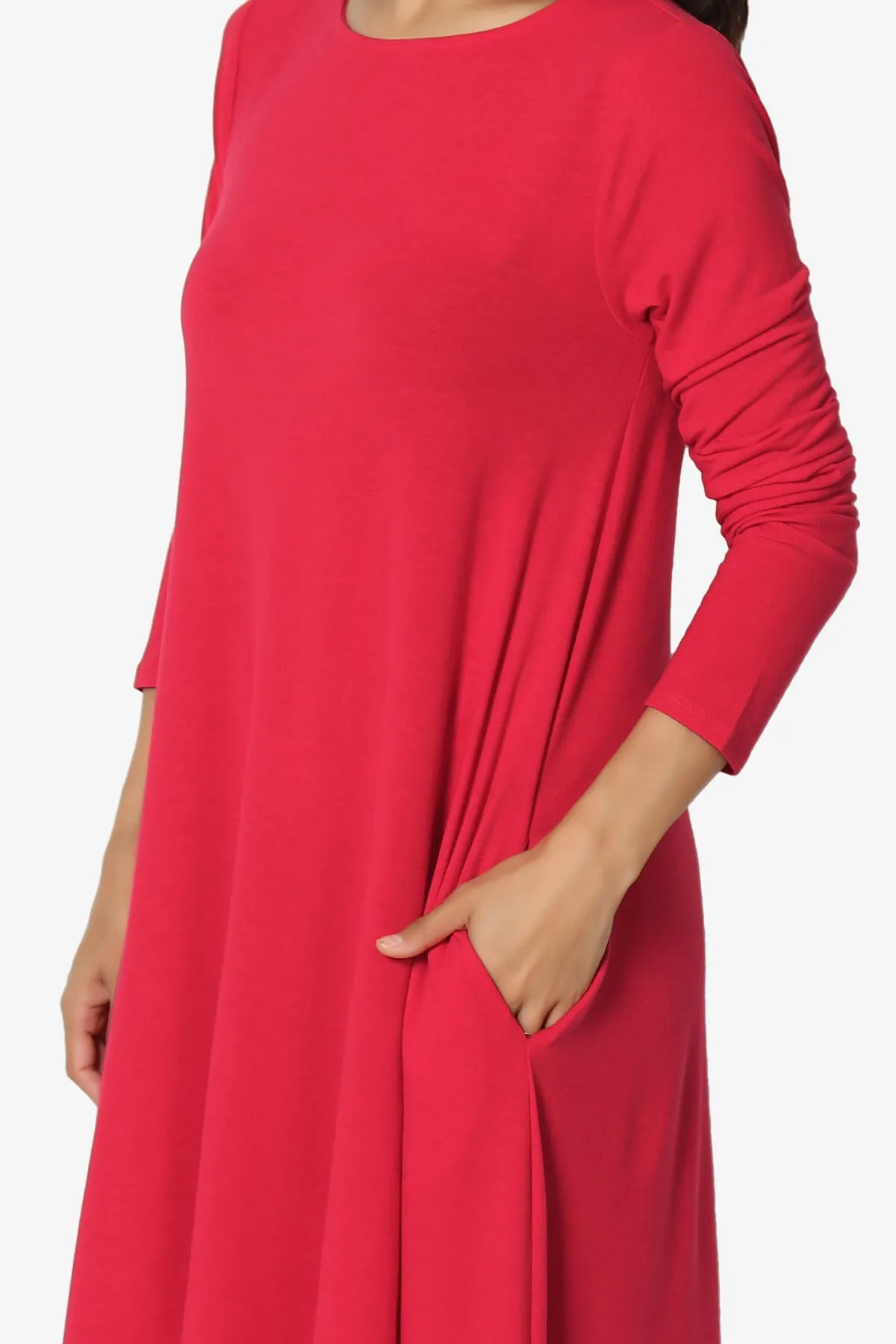 Allie Long Sleeve Jersey A-Line Dress PLUS