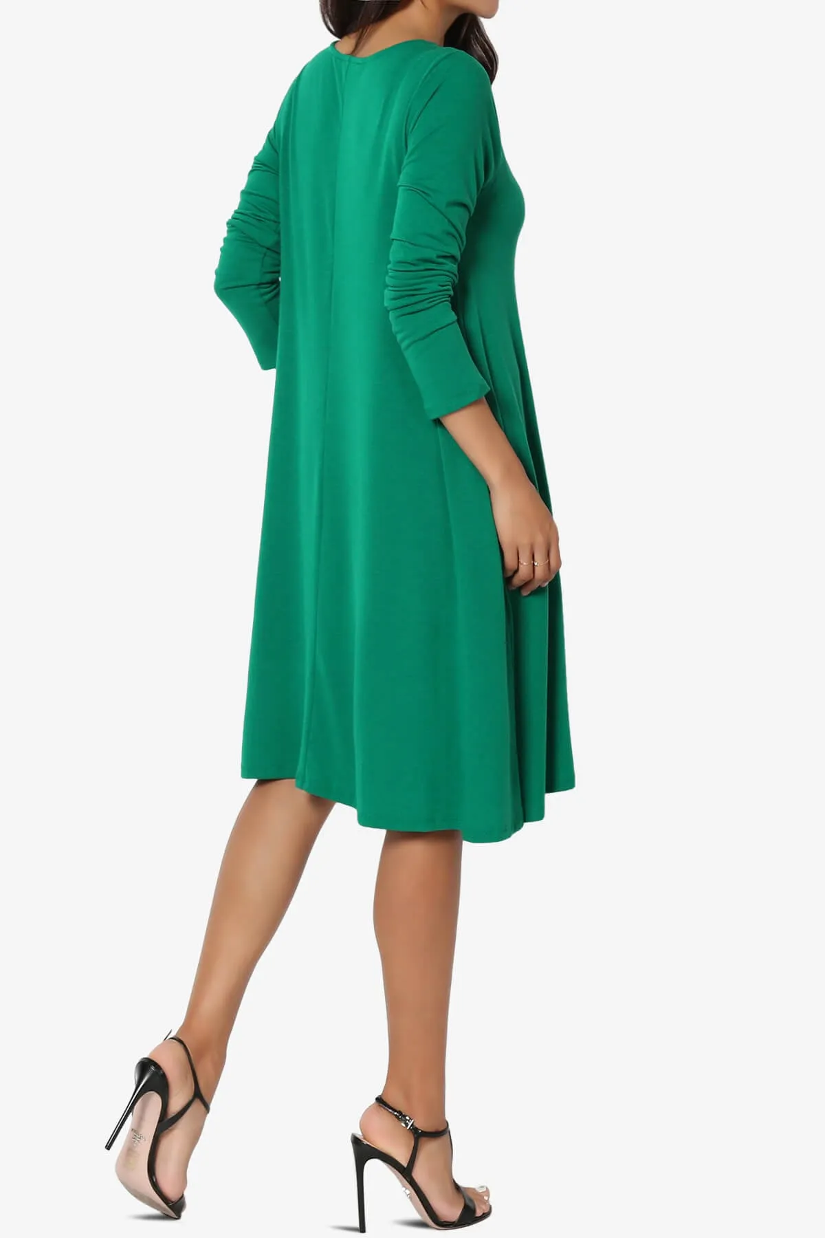 Allie Long Sleeve Jersey A-Line Dress PLUS