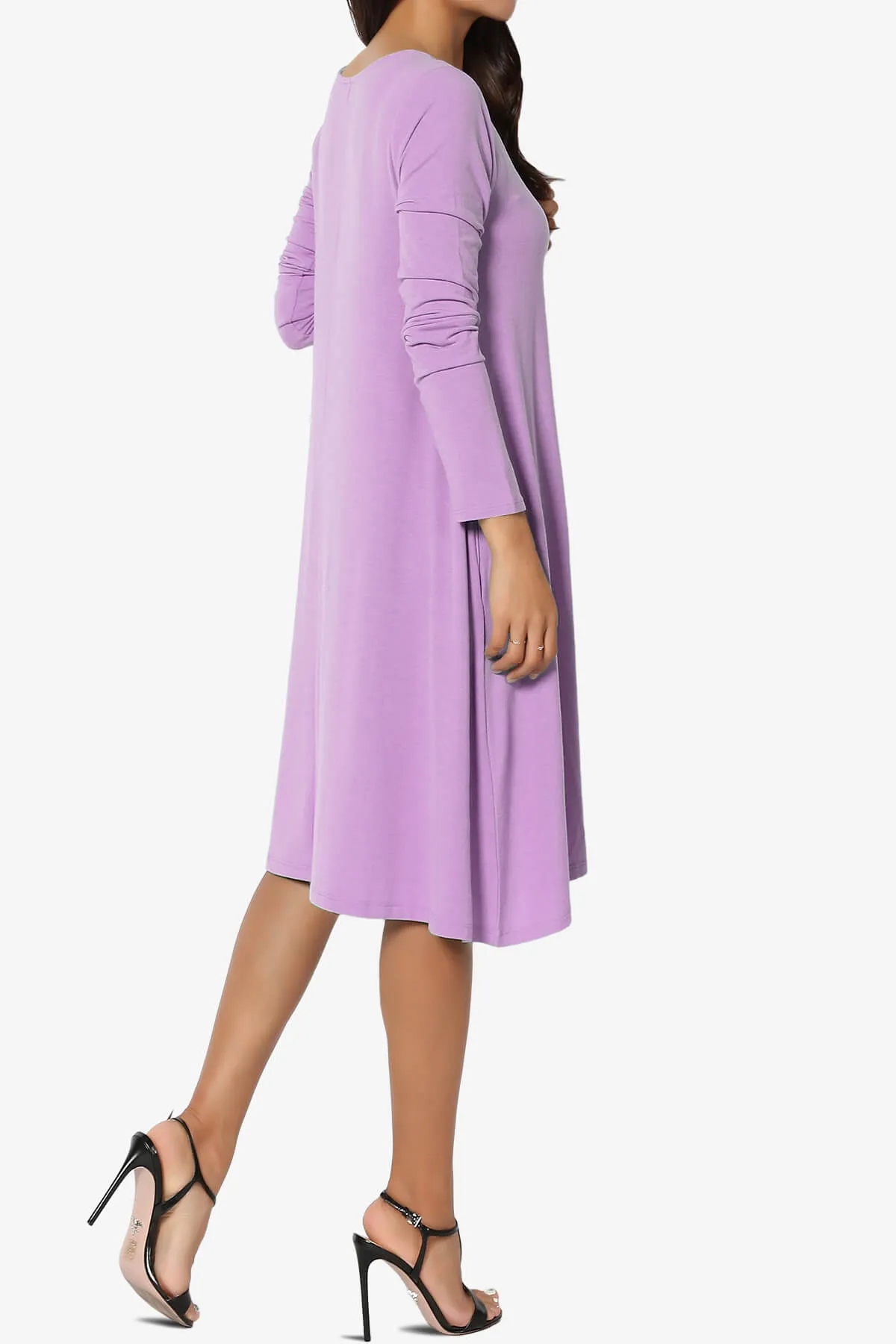 Allie Long Sleeve Jersey A-Line Dress PLUS