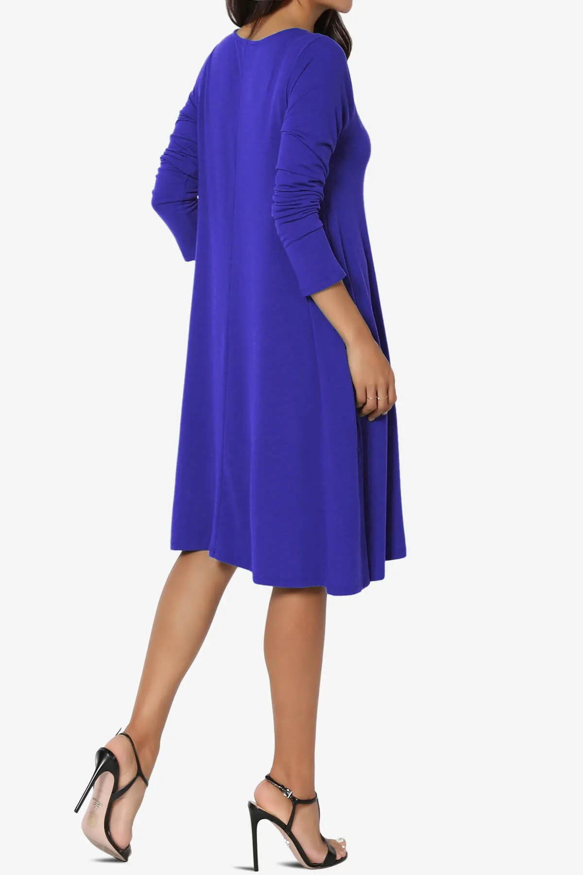Allie Long Sleeve Jersey A-Line Dress PLUS