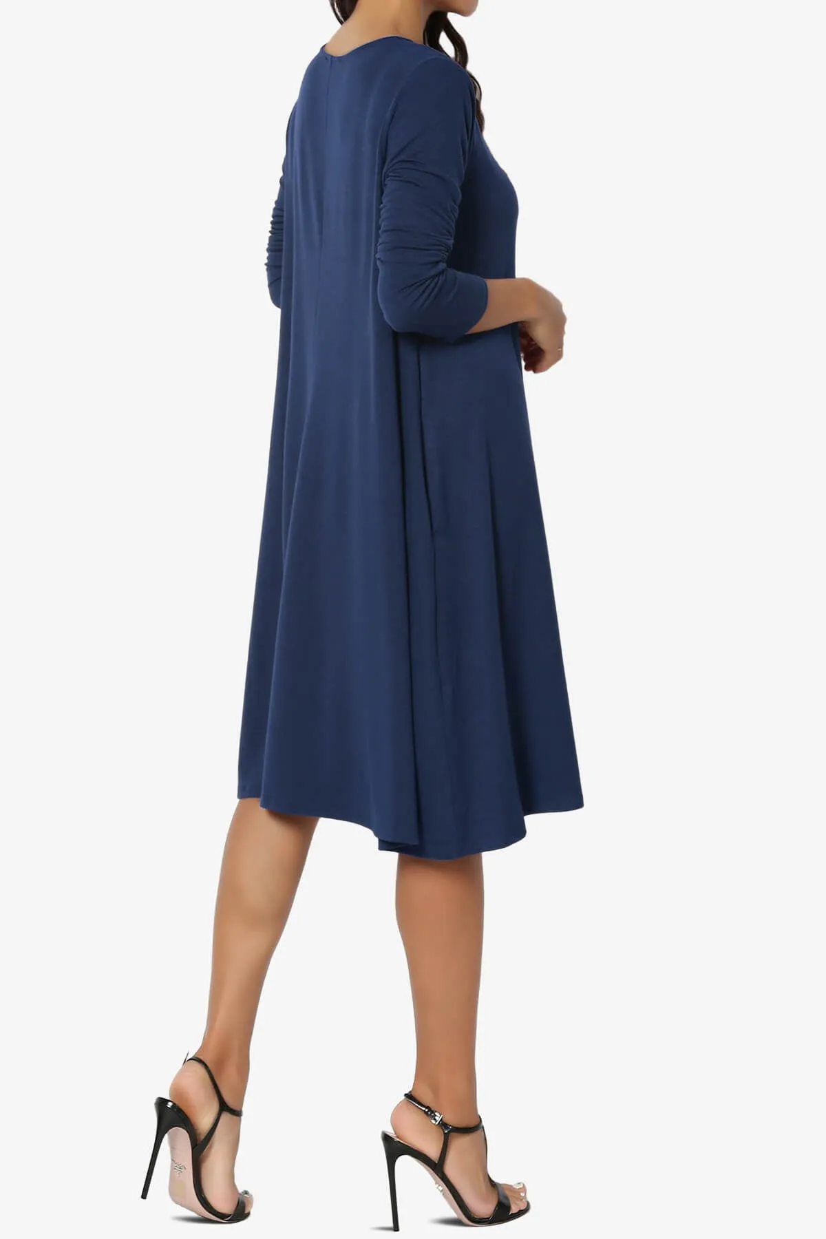Allie Long Sleeve Jersey A-Line Dress PLUS