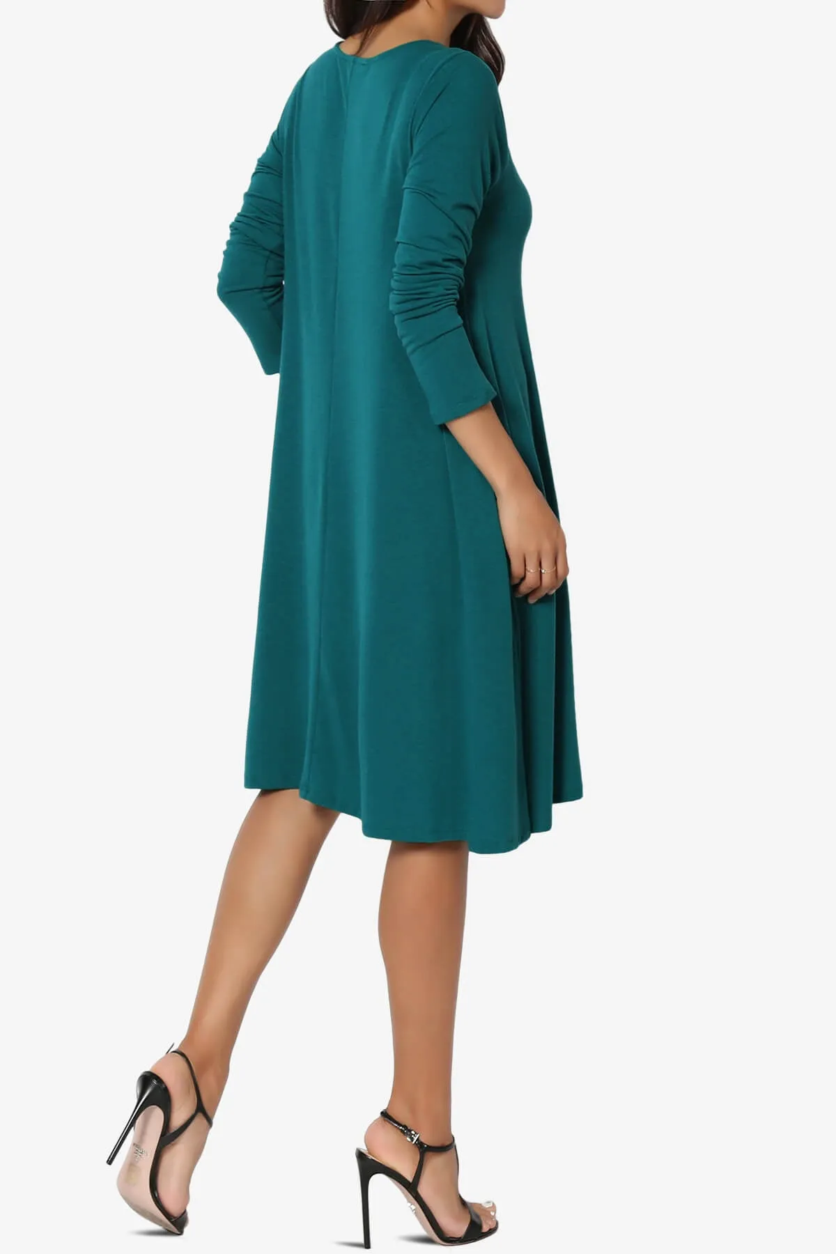 Allie Long Sleeve Jersey A-Line Dress PLUS