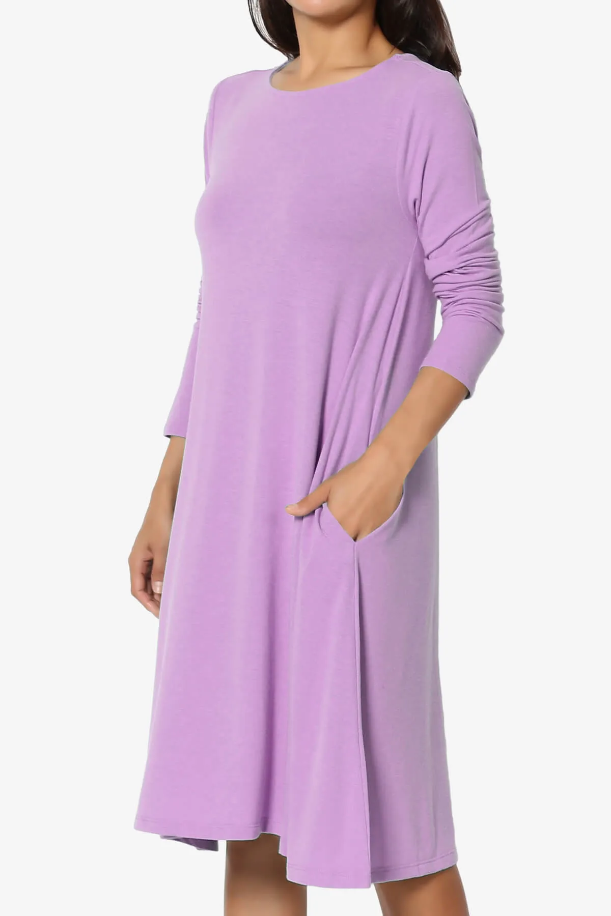 Allie Long Sleeve Jersey A-Line Dress PLUS