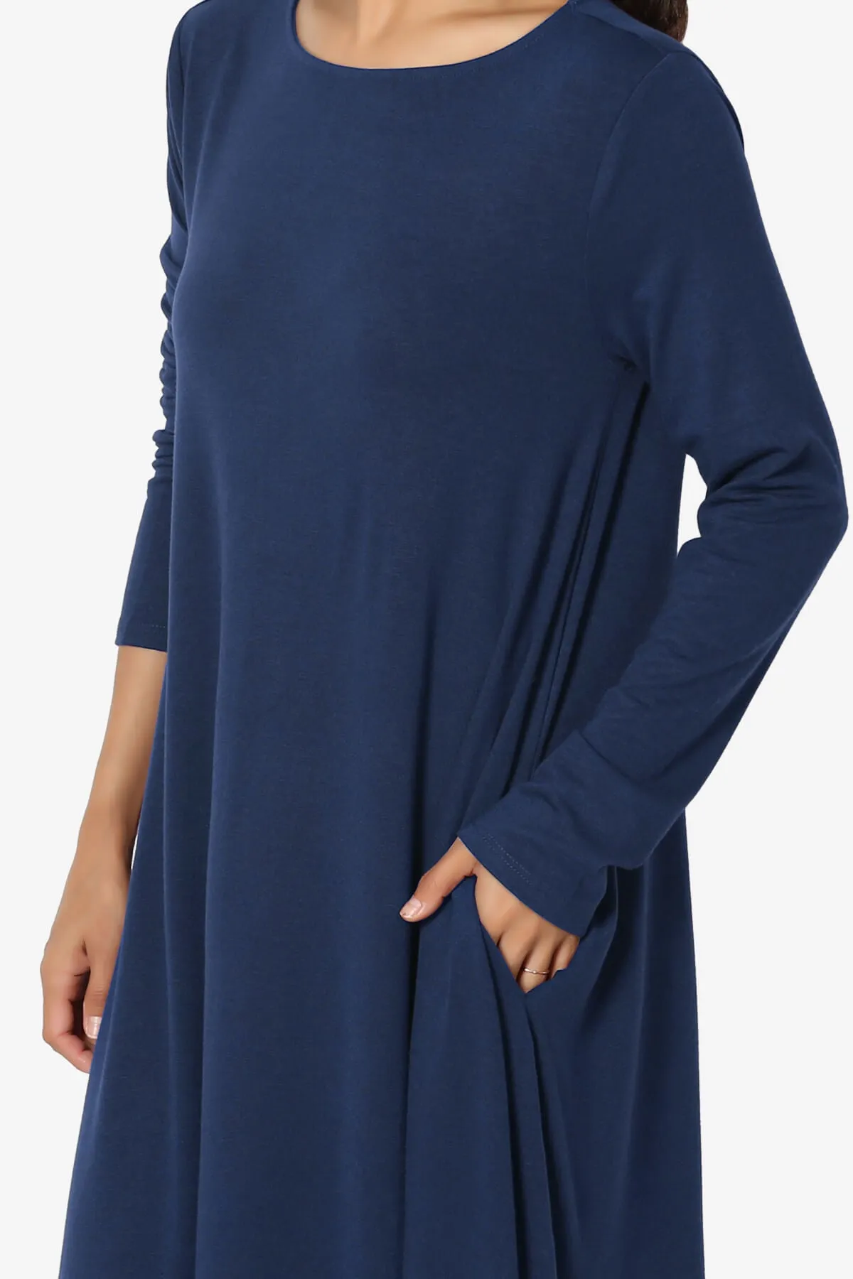 Allie Long Sleeve Jersey A-Line Dress PLUS
