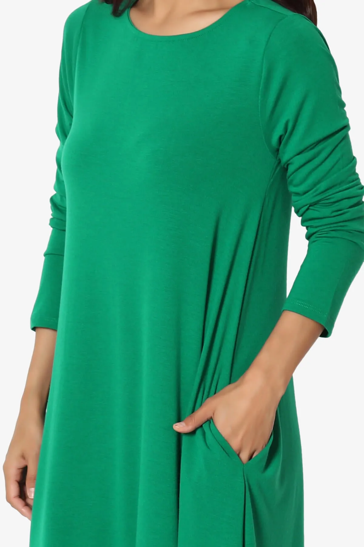 Allie Long Sleeve Jersey A-Line Dress PLUS