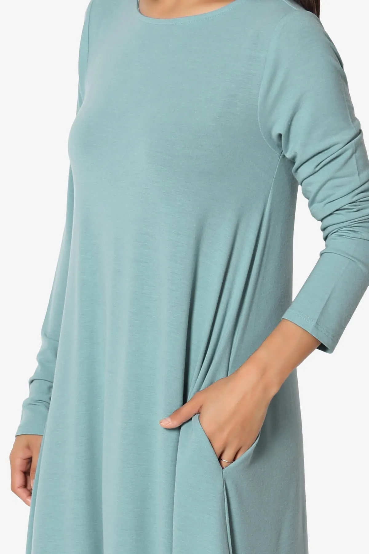 Allie Long Sleeve Jersey A-Line Dress PLUS