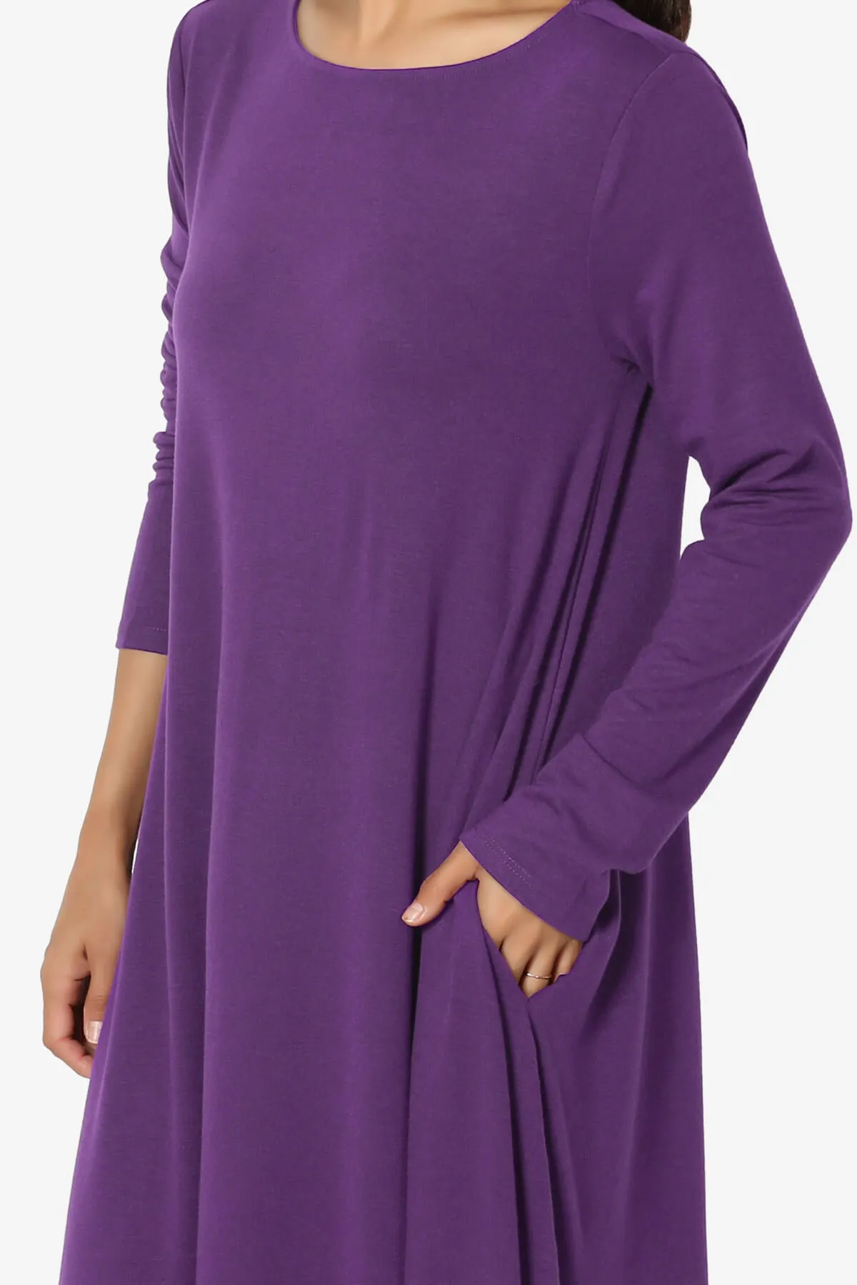 Allie Long Sleeve Jersey A-Line Dress PLUS