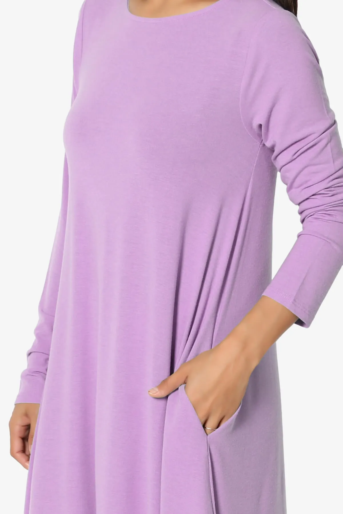 Allie Long Sleeve Jersey A-Line Dress PLUS