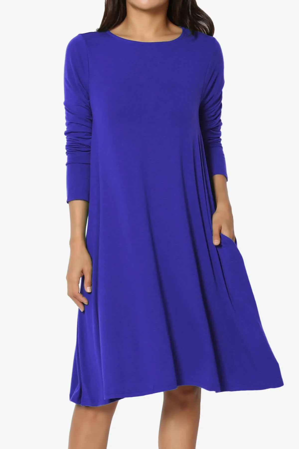 Allie Long Sleeve Jersey A-Line Dress PLUS