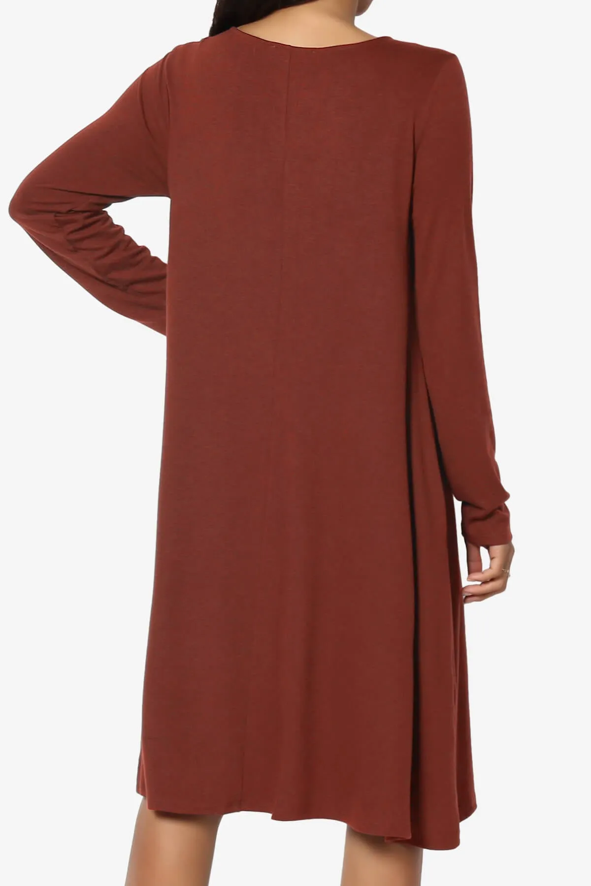 Allie Long Sleeve Jersey A-Line Dress PLUS